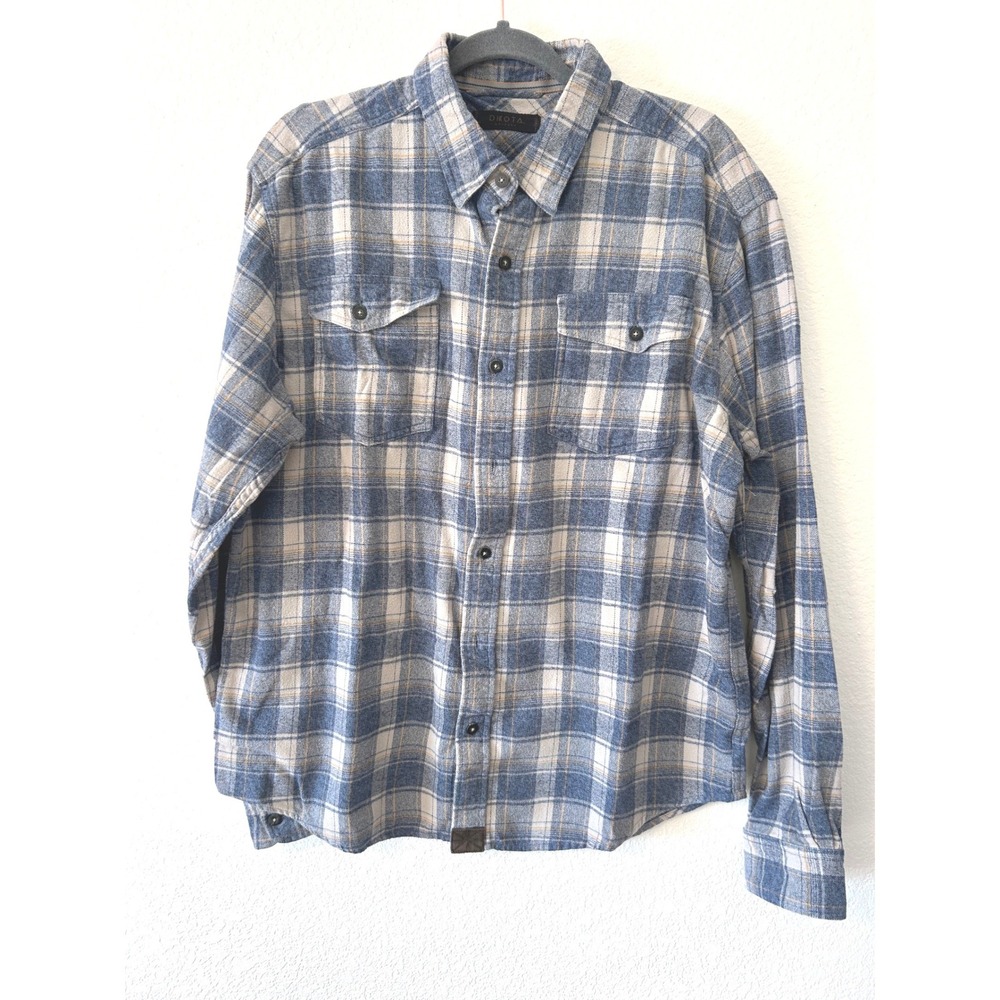 Dakota Grizzly Mens Blue Plaid Long Sleeve Flannel Button Down Shirt XL